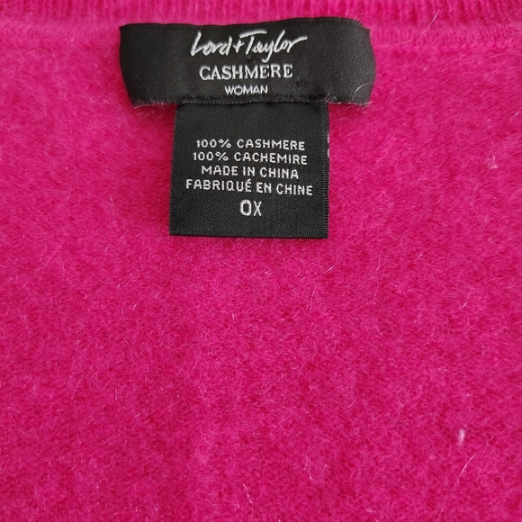Lord & Taylor Pink Cashmere Woman Sweater OX - Picture 2 of 9